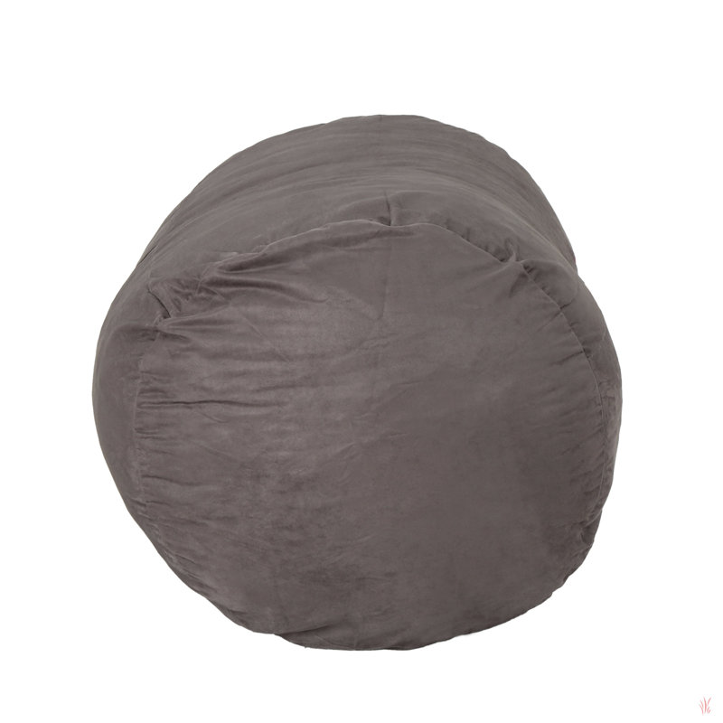 Michael Cylindrical Bean Bag, Gray, 26" H x 46" W x 34" D