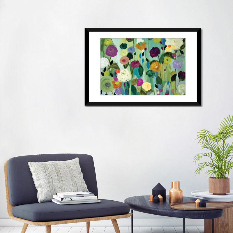 « âme florales », impression sur toile, H 24 po x l 32 po x P 1 po, Papier d'art encadré noir, Blanc