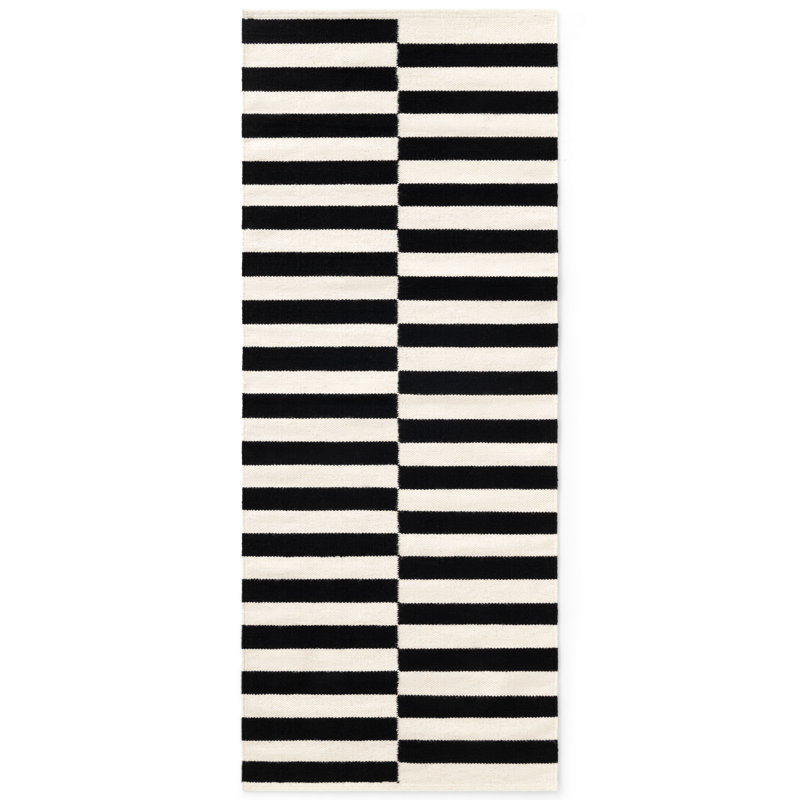 Vika Wool Rug by Hanse Home - Natural Living Room Rug, Handwoven & Natural, Geometric Stripe Design for Living Room, Bedroom, Hallway