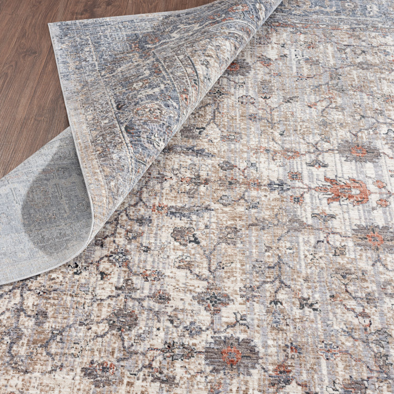 6 Oriental Area Rug in Ivory, Rectangle 2' x 3'