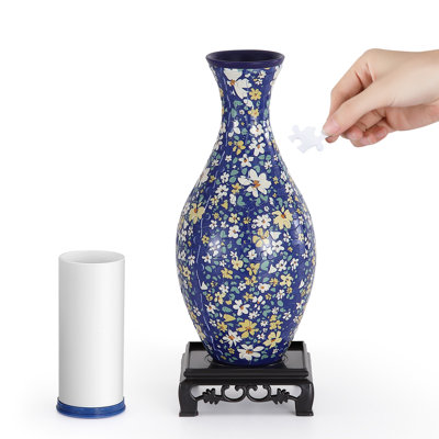  Vase de casse-tête 3D pour adultes, pot de fleurs pour femme, casse-tête d'art en 3D pour des arrangements de fleurs maison et décoration intérieure (petites fleurs éparpillées)