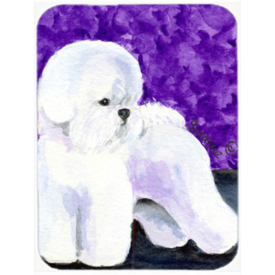 Winston Porter Bichon Frise Purple Glass Cutting Board