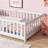  Bed with Fence ,Rubber Wood Floor Bed with Safety Guardrails-41991316-45026230