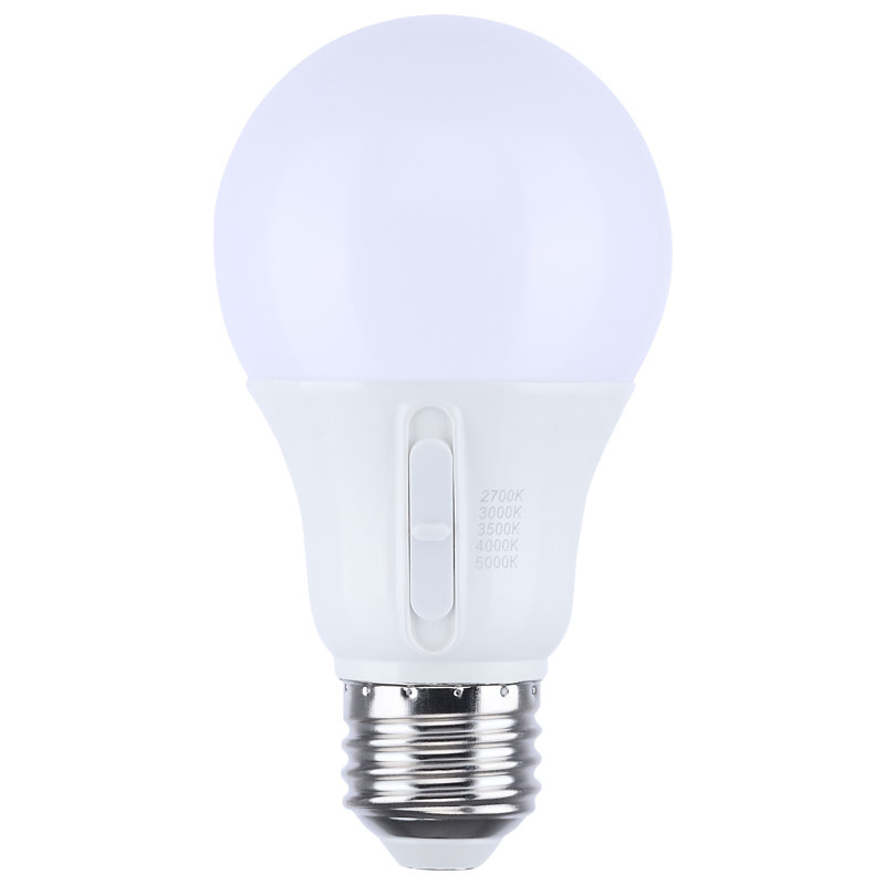 9.5 Watt LED A19 27K/3K/35K/4K/5K Medium Base 120 Volt, 800 Lumens, 9.5 W
