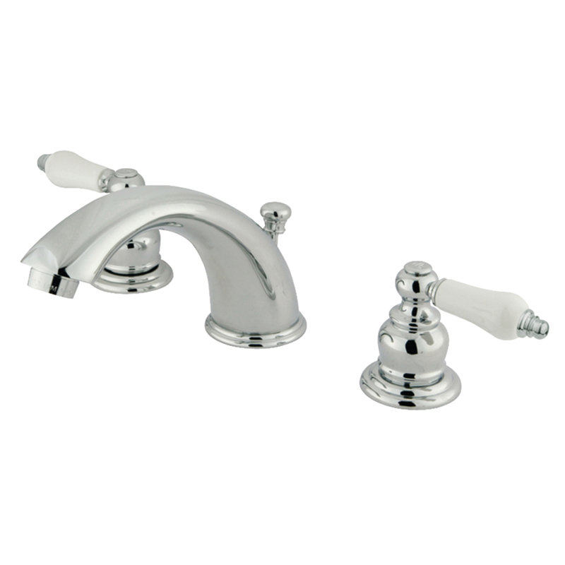 Widespread Bathroom Faucet with Drain Assembly, Polished Chrome