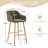 29.5'' Linen Upholstered Bar Stool with Wooden Legs-1300083059