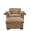 Fauteuil de rangement en velours à assise profonde avec coussins, dossier et repose-pieds moelleux-1612808864