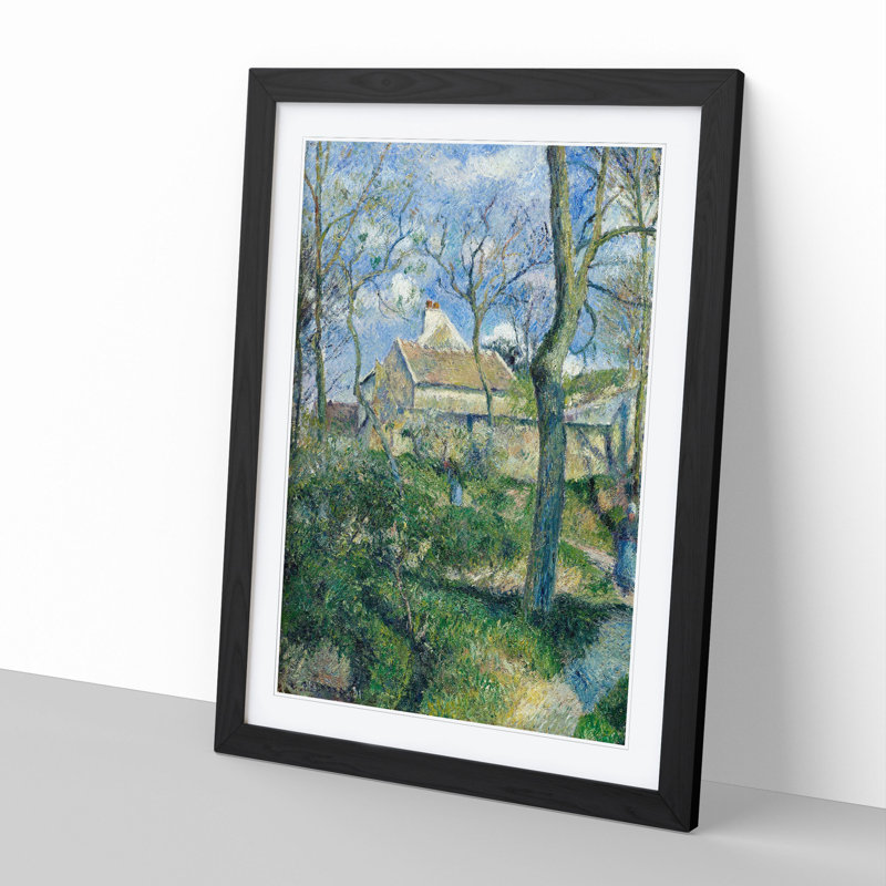 The Path to Les Pouilleux by Camille Pissarro - Picture Frame Painting, 48cm H x 36cm W x 2cm D, Black Framed