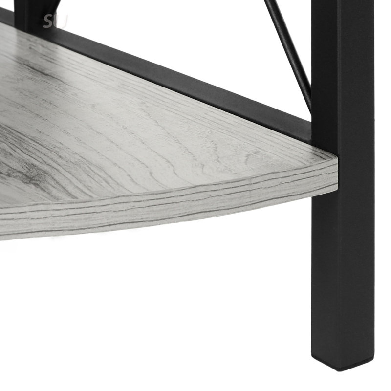 Contemporary 4-Tier Metal Etagere Bookcase With Fan-Shaped Shelves, Ideal For Corner Spaces And Modern Decor, Gray