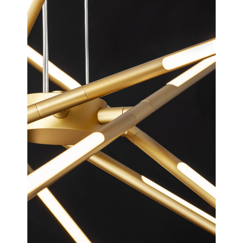 12 - Light Sputnik LED Chandelier, Gold