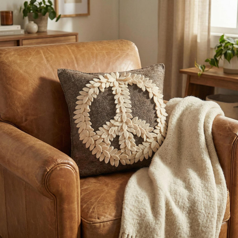 Novalee Hand Felted Wool Throw Pillow Cover, Pillow Cover Only - No Insert