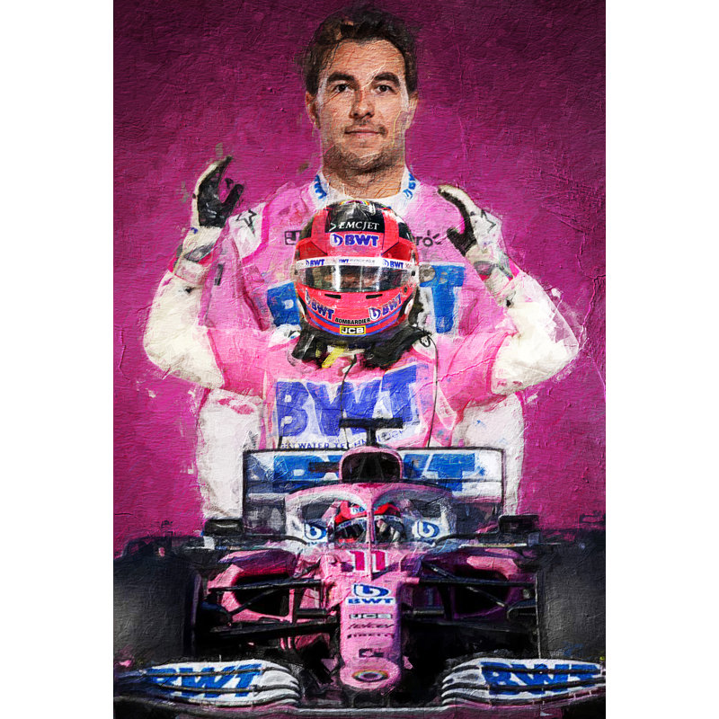 Sergio Perez 1 Formula One Racing Drivers Collection - Art Prints, Metal, 39.4cm H x 29.5cm W x 0.11cm D