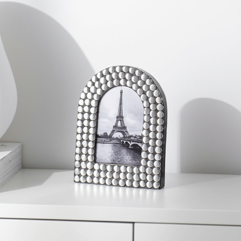 Picture Frame Metal Wood Glass Steel Contemporary Modern Arched Design Durable Stylish Versatile Freestanding Display