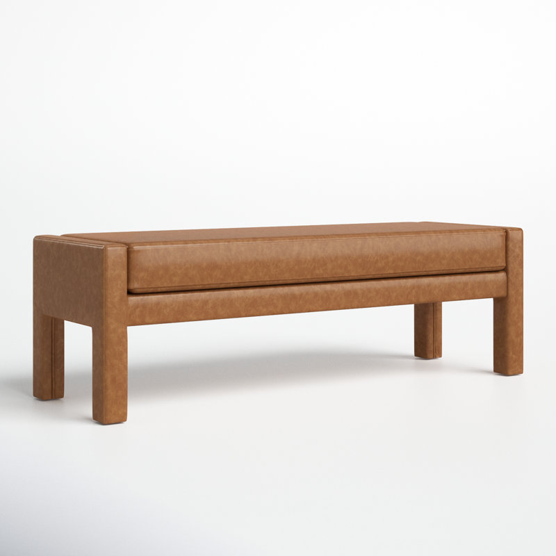 Ivy Faux Leather Upholstered Bench