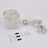 Boho Crystal Swag Lamp with Plug-in Cord – 16.4 FT Dimmable Hanging Light for Kitchen Island, Dining Room