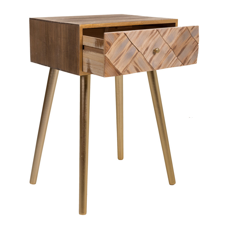 Rickey 45cm W Solid Wood Bedside Table