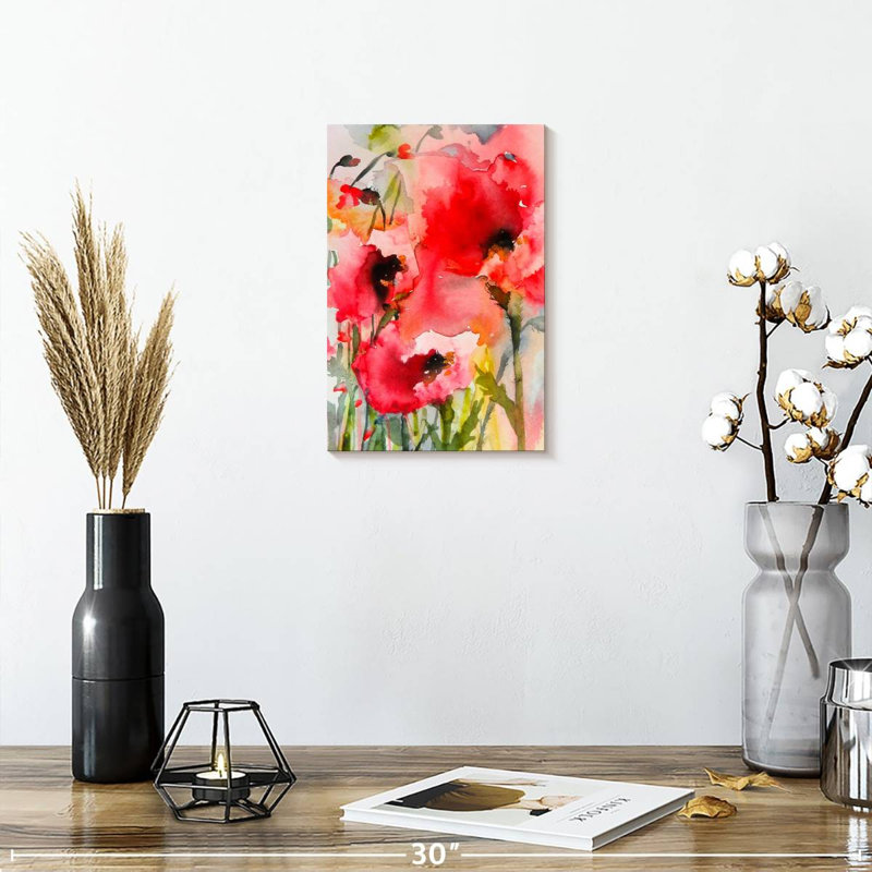 Coquelicots d'été Avery I, H 12 po x l 8 po