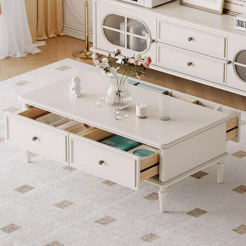 Modern Minimalist 4-drawer Storage Coffee Table
