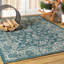 Tapis d'intérieur / extérieur à motif floral bleu sarcelle / gris Leonora-1448456177