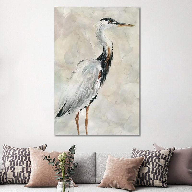 «Crane at Dusk I» par Carol Robinson - impression sur toile tendue, H 60 po x l 40po x P 1,5 po