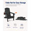 Chaise Adirondack pliable avec porte-gobelet, chaise longue d'extérieur résistante aux intempéries pour patio, porche, terrasse et pelouse, noire-1647205752