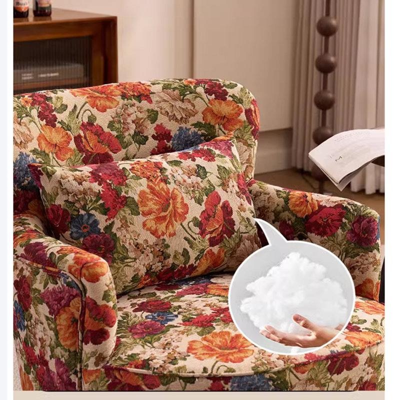 Jacquard Fabric Chair with solid wood Legs