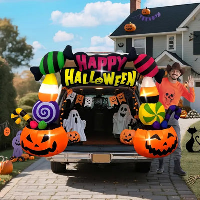 Giant 6Ft Halloween Pumpkin Arch Inflatable Decoration With LED Lights