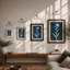 Study in Blue Botanical - Framed Print-434897995-434897997
