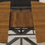 Table de salle à manger rétractable extensible ronde avec base en acier au carbone - Placage de bois massif, 42 po à 58 po-1948593472-1948593473