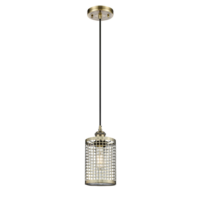 Luminaire suspendu à 1 lumière Argiro, Laiton antique, Laiton antique