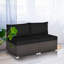 Ensemble de conversation pour canapé modulaire en rotin de 2 pièces avec coussin noir Ebern Designs
