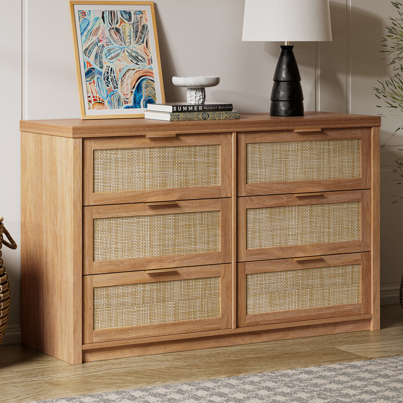 Commode 6 tiroirs Arianna, Chêne naturel