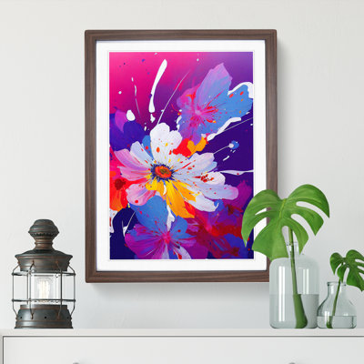 Paint Splash Flowers No.2 1 Piece Single Picture Frame Painting