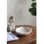 D10X3" Cream Marble Bowl With Scalloped Design And Subtle Gold Detailing