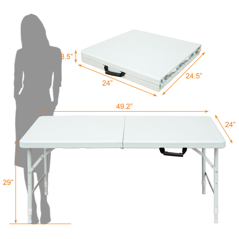 Table pliante portative de 4 pi pour un poids maximum intérieur et extérieur de 135 kg (table pliable)