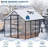 6 x 8 FT Greenhouse for Outside, Polycarbonate Greenhouses with Aluminum Frame, Sliding Door, Adjustable Roof Vent for Backyard, Outdoor Green Houses Garden Backyard, Patio-123013875