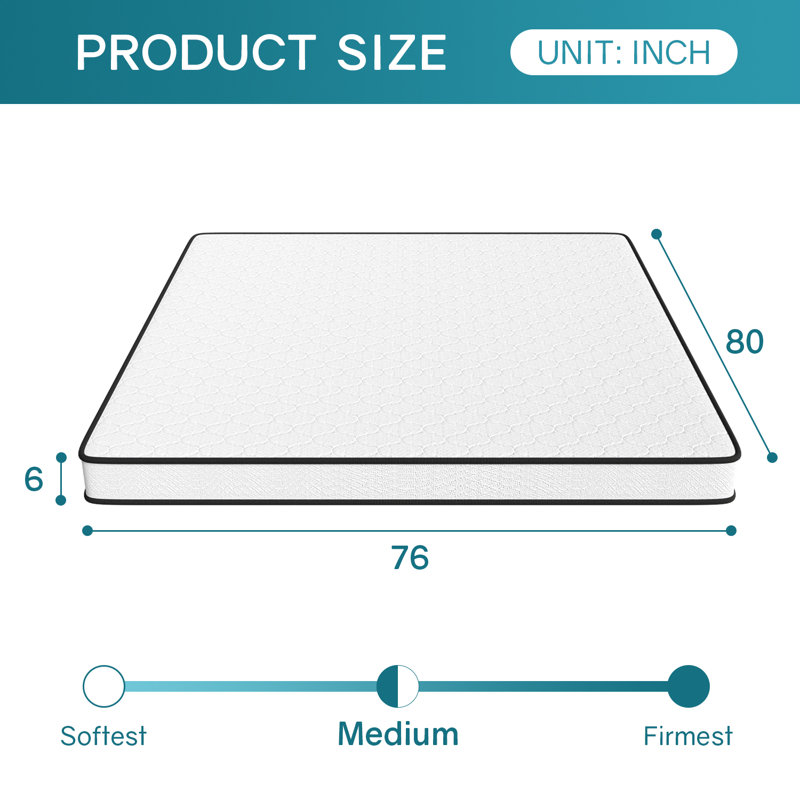 Scheinman FDW Firm Memory Foam Mattress, Standard Profile (6”), King