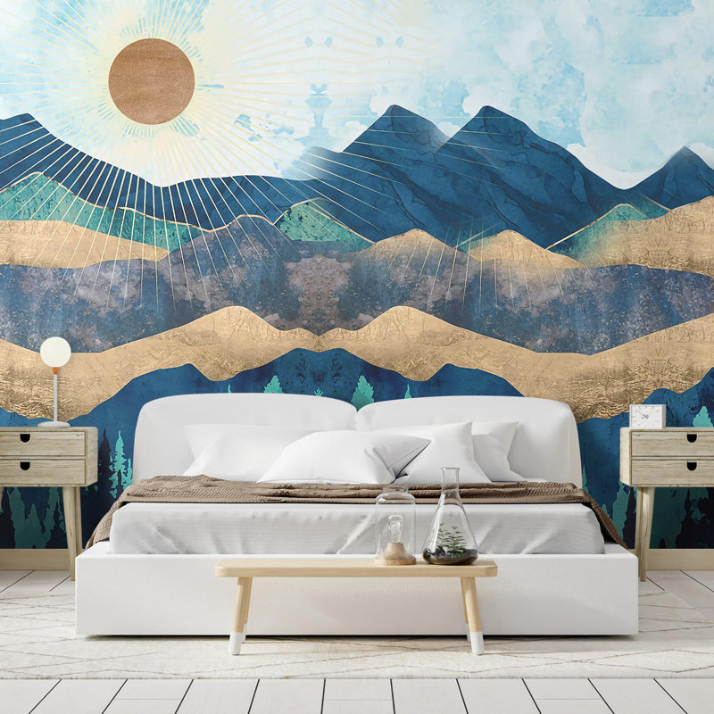 Abstract Mountains Peel & Stick Border, 108" L x 96" W