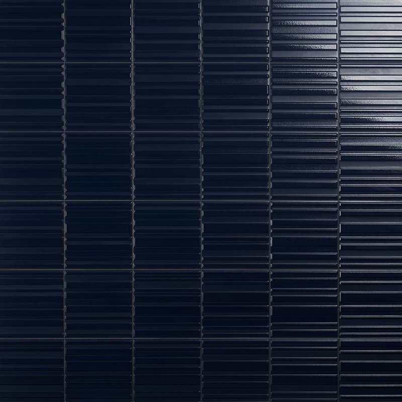 Sydney 8x16 3D Mixed Finish Ceramic Tile, Blue
