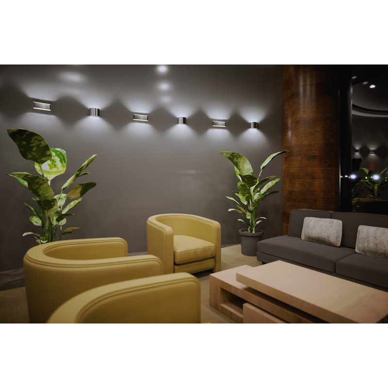 Eclipse Flush Mounted Sconce, Brushed Chrome Outer/ White Inner