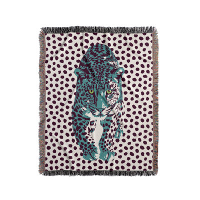 Inky Leopard Cotton Blend Blanket Throw