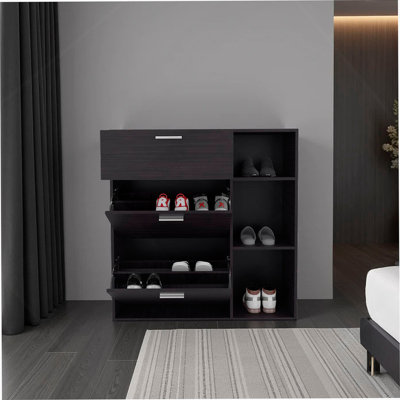 1-Drawer Shoe Storage Cabinet With 2 Tilt-Out Drawers