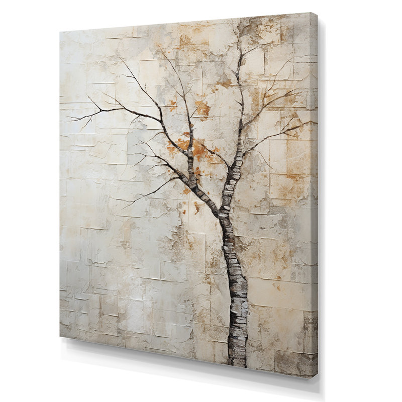 Minimalisme sycomore arbre paysage IV, reproduction sur toile, Toile tendue, H 32 po x l 24 po x P 1 po