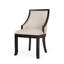  Chaises de salle à manger rembourrées avec structure en bois et dossier haut courbé, ensemble de 2-1037910656