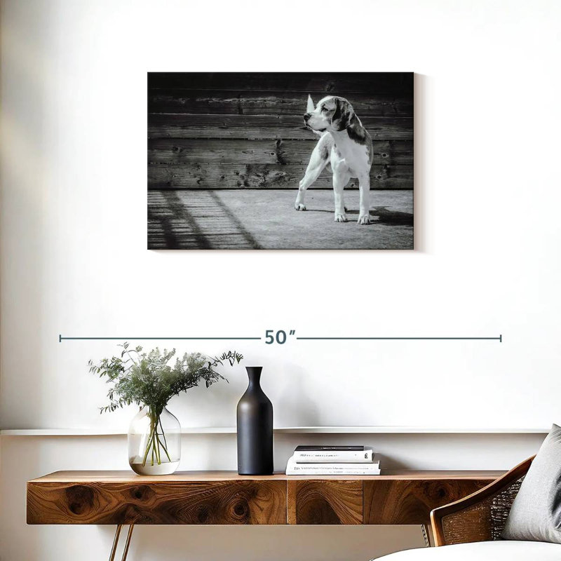 Brampt Monochrome Beagle, 20" H x 30" W