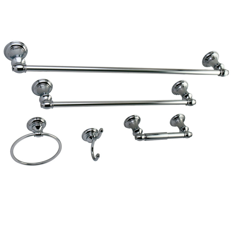 Kingston Brass Provence 5-Piece Bathroom Hardware Set, Polished Chrome