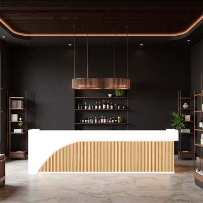 Classic Modern Bar Counter – Versatile Multi-Use for Home Bars Lounges Pubs and Entertainment Spaces
