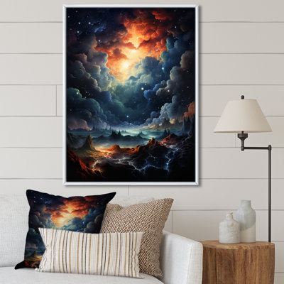 «Galaxy Celestial Fireworks V», reproduction d'art sur toile encadrée