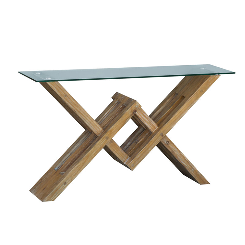 Schindler 58'' Glass Top Console Table