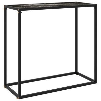 Console Table Black Tempered Glass by Ebern Designs